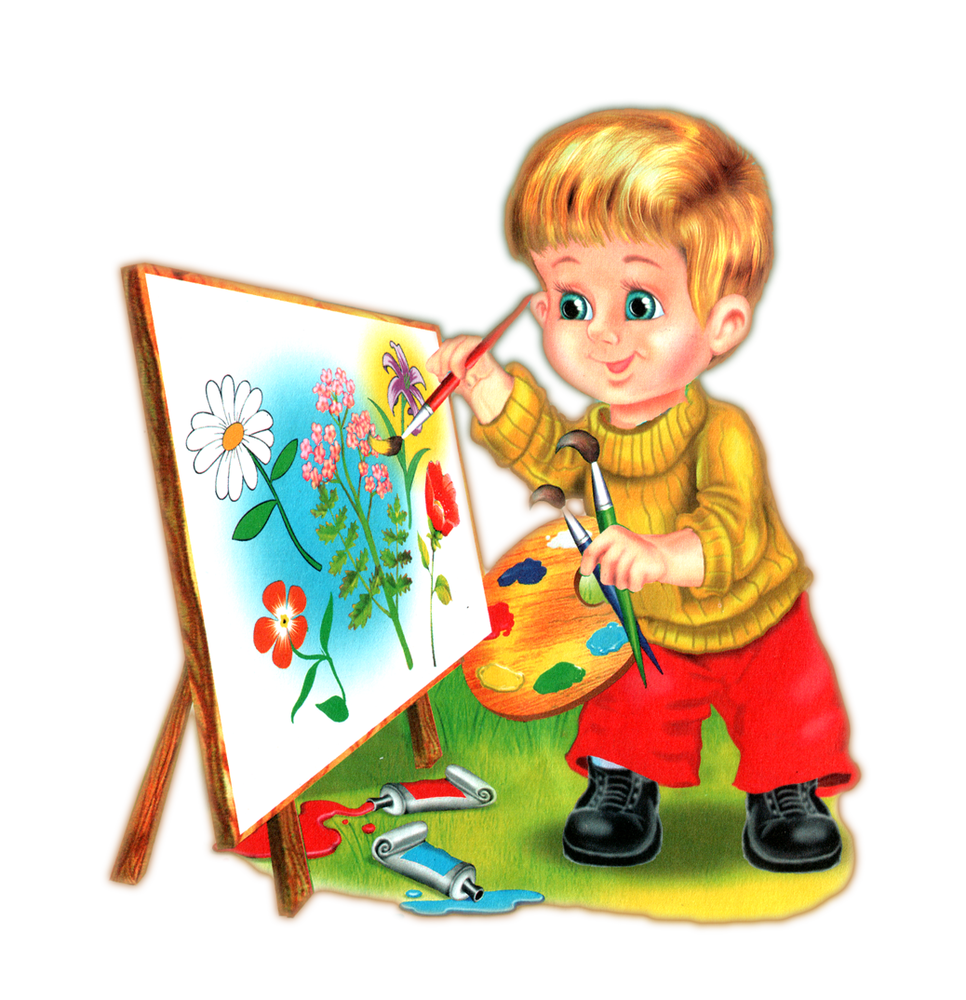 Изо для детей. Мальчик рисует. Юный художник. Изобразительное искусство для дошкольников.